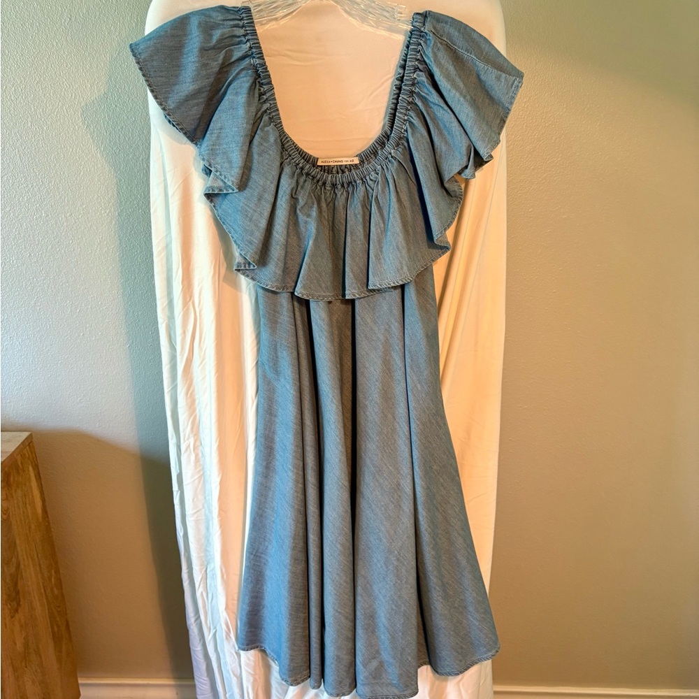 Anthropologie Alexa Chung for AG Denim Ruffle Dress